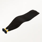 Natural Black (1B) Flat Tip Hair Extensions 60g_100% Remy Human Hair.