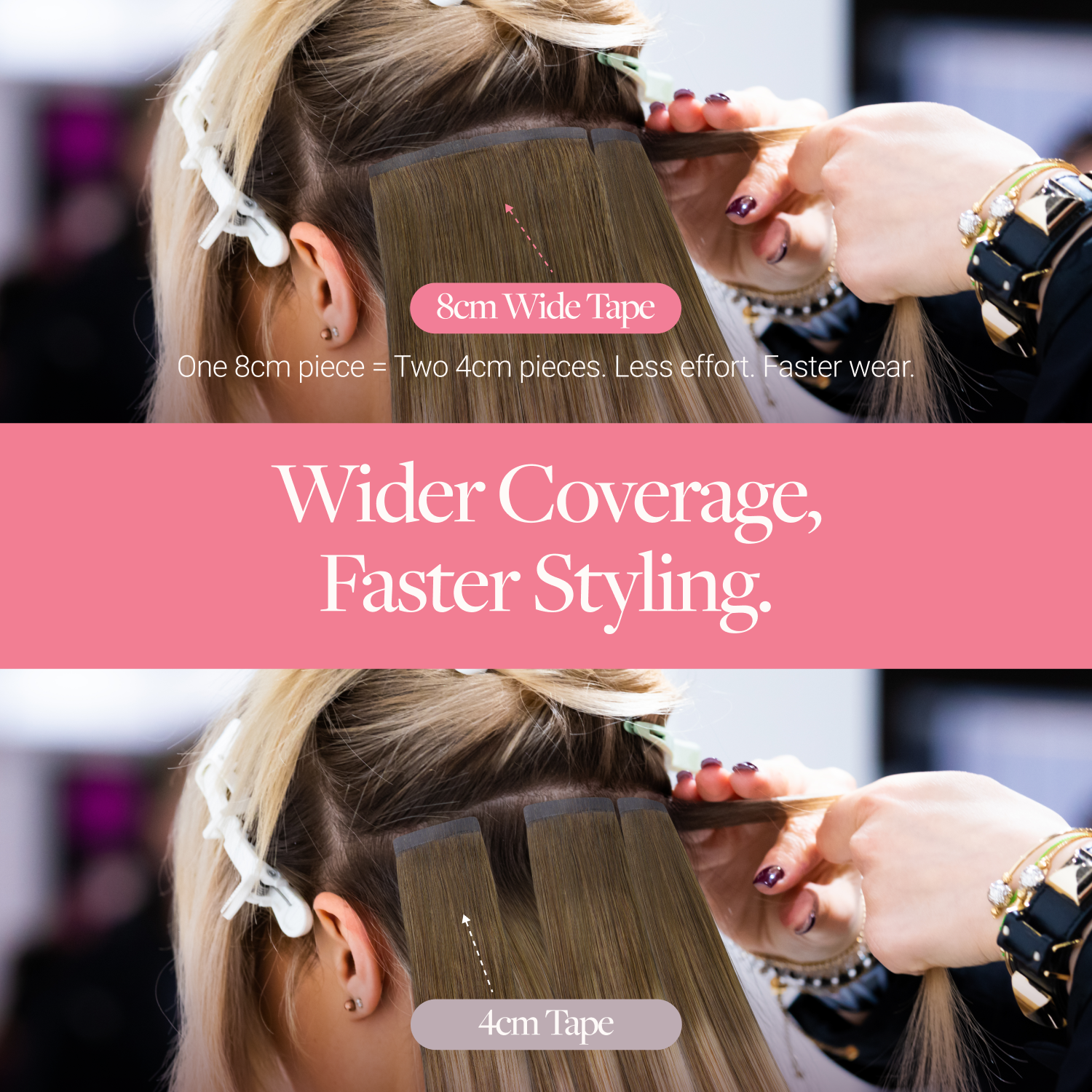  Caramel Blonde Balayage (4/27/4) Freedom Tape-Ins 50-100g-100% Remy Human Hair extensions and accessories.