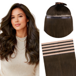  Chocolate Brown (4A) Wide Tape-Ins 50-100g-100% Remy Human Hair extensions and accessories.