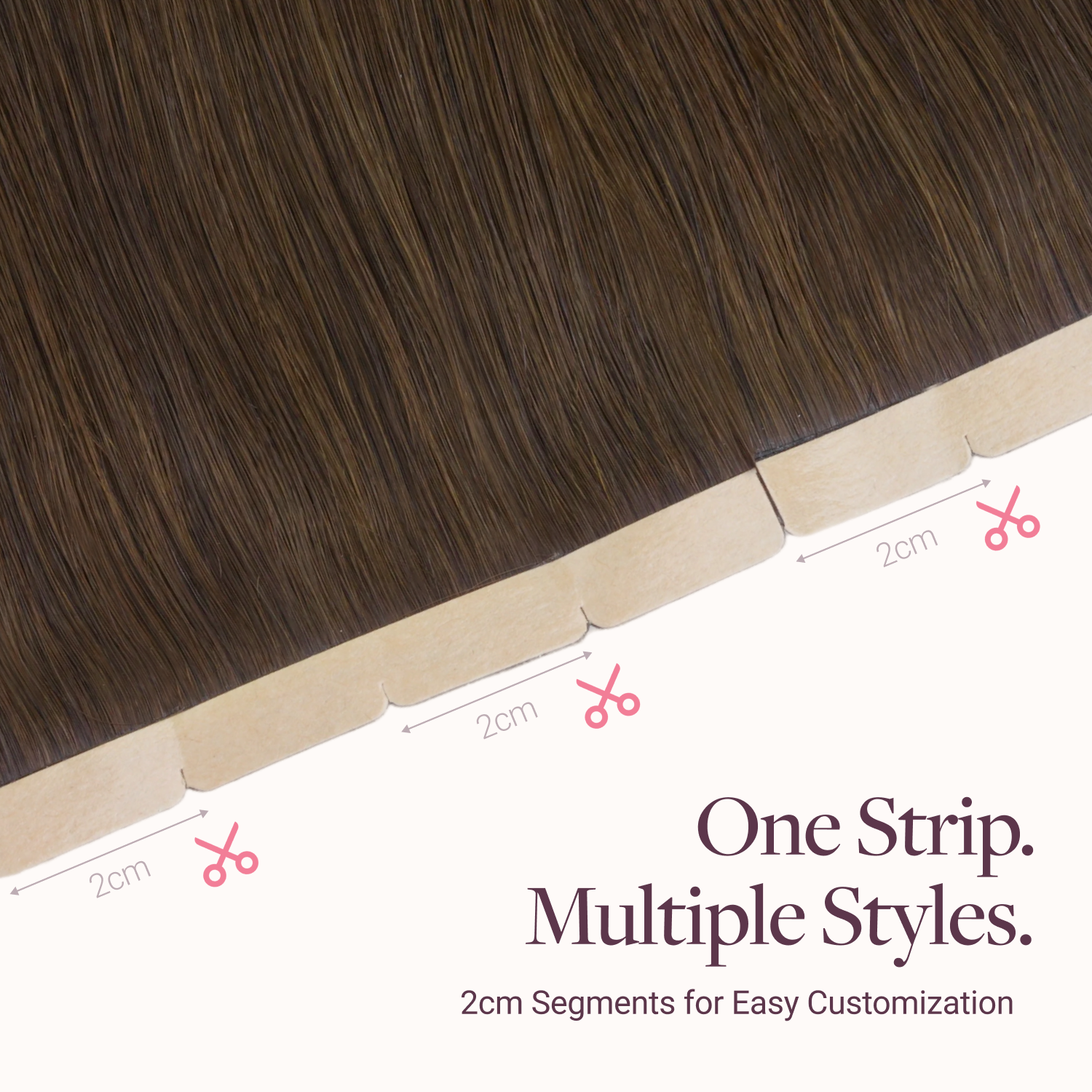  Chocolate Brown (4A) Wide Tape-Ins 50-100g-100% Remy Human Hair extensions and accessories.