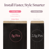  Natural Black (1B) Wide Tape-Ins 50-100g-100% Remy Human Hair extensions and accessories.