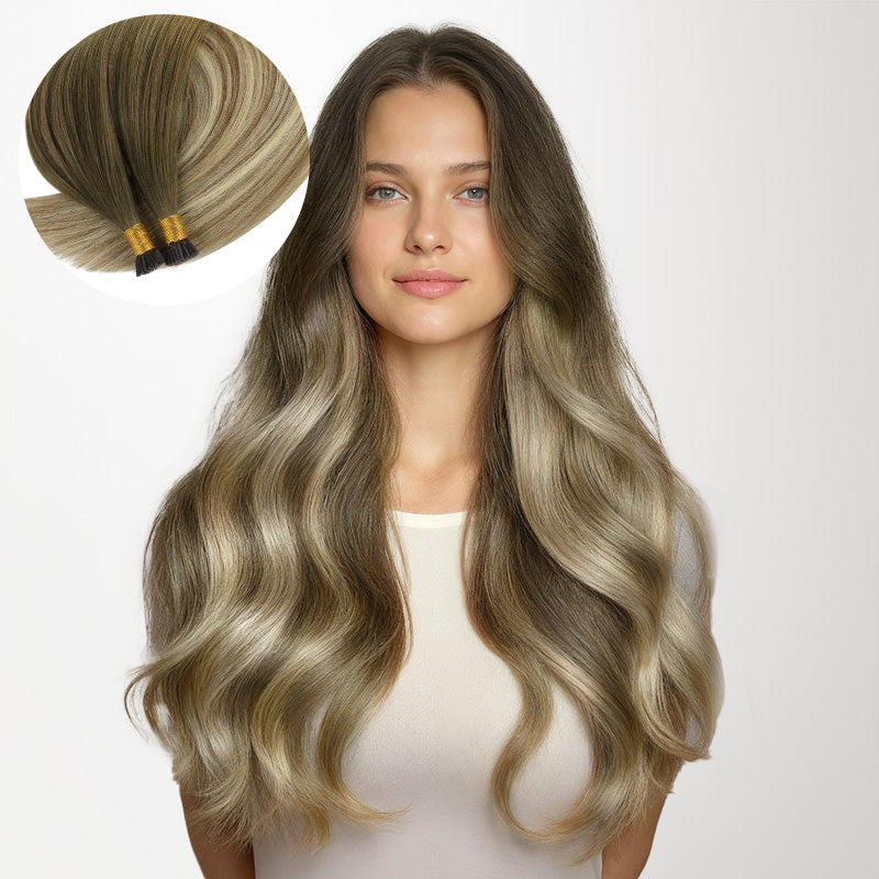 Bleach Blonde Balayage (3/8/613) I-Tip Set