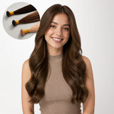  Golden Blonde Highlights (8B/60B) Flat Tip Hair Extensions 50-60g_100% Remy Human Hair extensions and accessories.