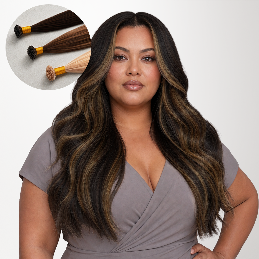  Bleach Blonde Balayage (3/8/613) Flat Tip Hair Extensions 50-60g_100% Remy Human Hair extensions and accessories.