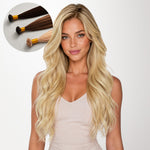  Dirty Blonde Highlights (18D/22F) Flat Tip Hair Extensions 50-60g_100% Remy Human Hair extensions and accessories.