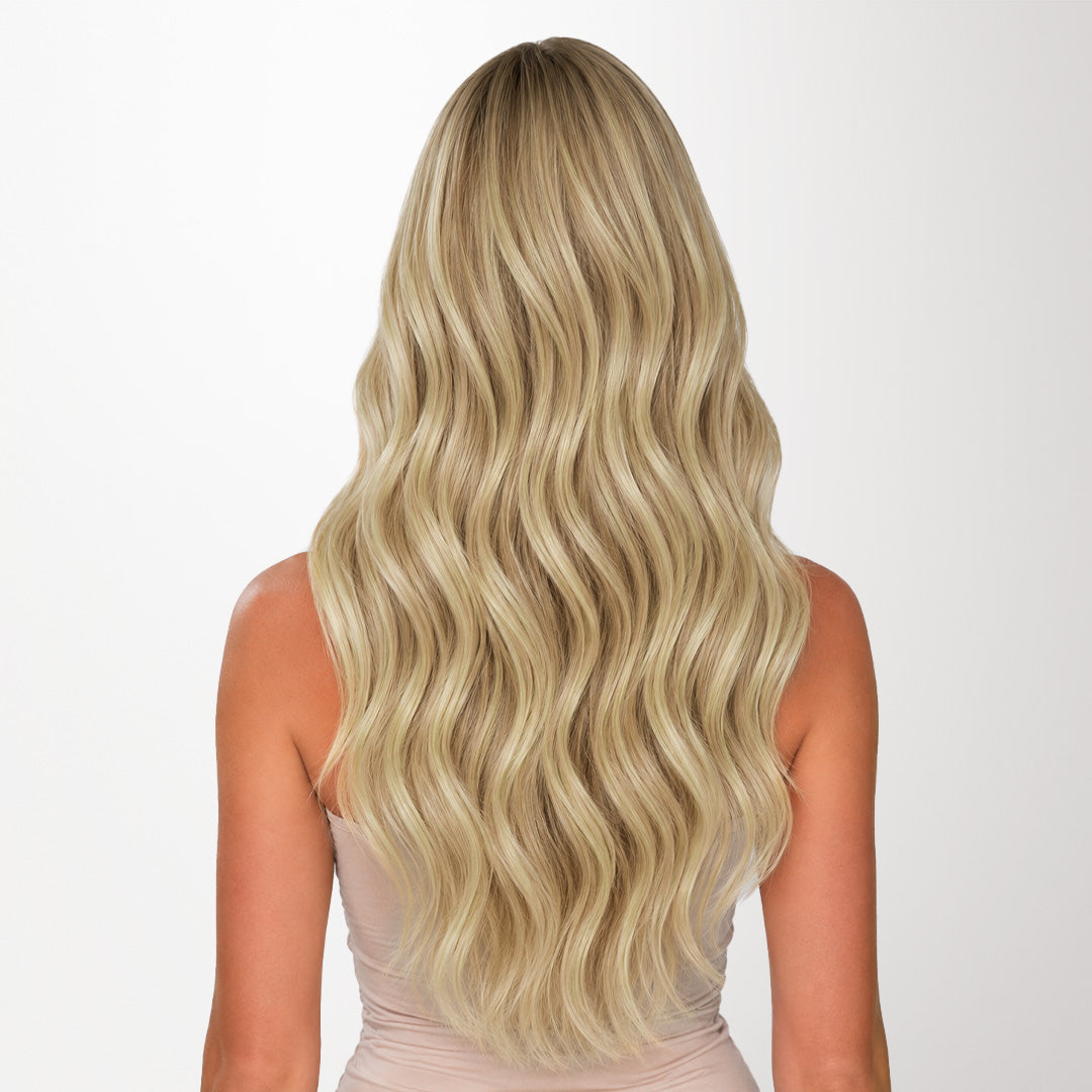  Dirty Blonde Highlights (18D/22F) Flat Tip Hair Extensions 50-60g_100% Remy Human Hair extensions and accessories.