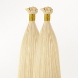  Platinum Blonde (60A) Flat Tip Hair Extensions 50-60g_100% Remy Human Hair extensions and accessories.