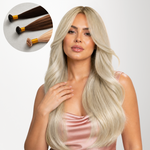  Pure Platinum Blonde (1000) Flat Tip Hair Extensions 50-60g_100% Remy Human Hair extensions and accessories.