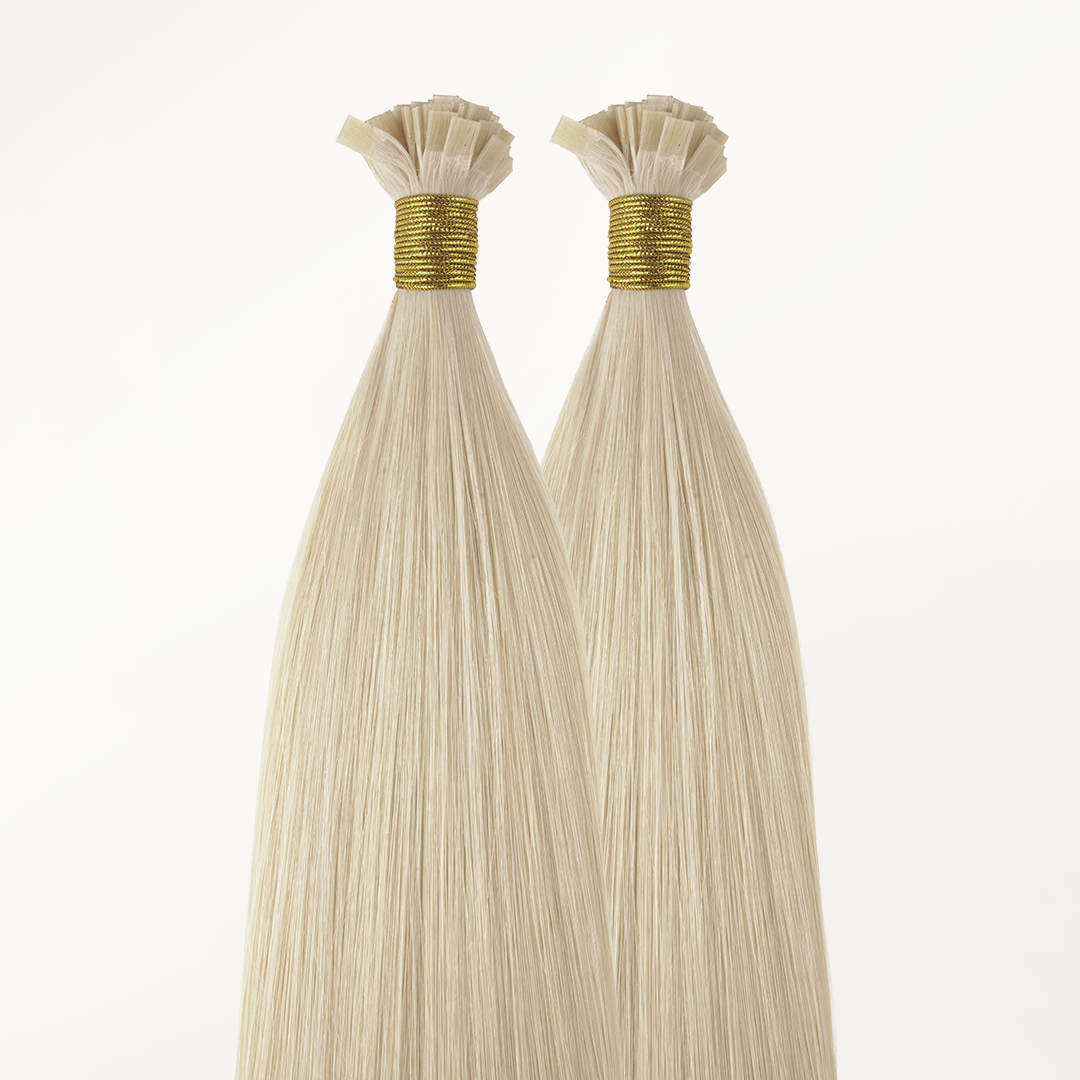  Pure Platinum Blonde (1000) Flat Tip Hair Extensions 50-60g_100% Remy Human Hair extensions and accessories.