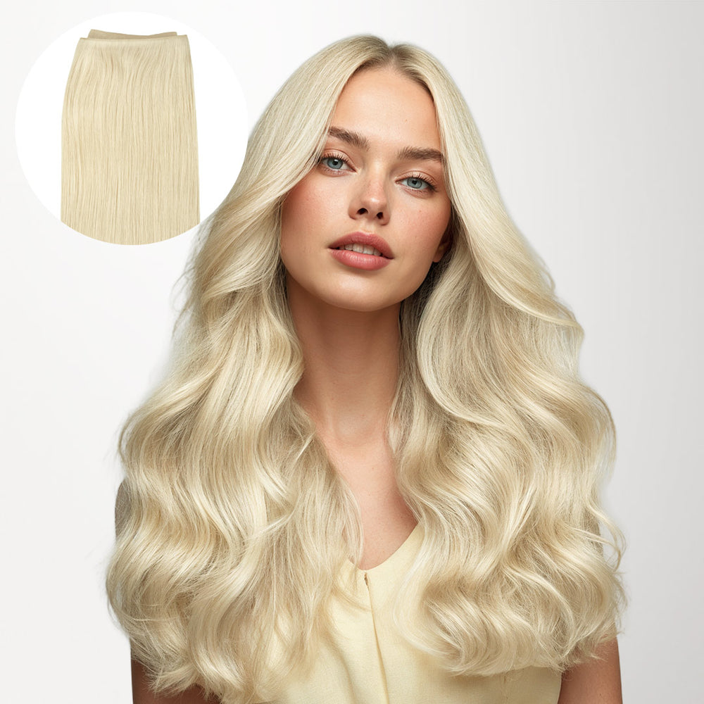 Platinum Blonde (60A) Butterfly Weft Hair Extensions (100g-150g)