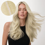 Platinum Blonde (60A) Butterfly Weft Hair Extensions (100g-160g)-100% Remy Human Hair.