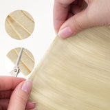 Platinum Blonde (60A) Butterfly Weft Hair Extensions (100g-160g)-100% Remy Human Hair.