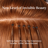 Dirty Blonde Highlights (18D/22F) SofGrip Nano Pro Tip Hair Extensions 50-100g