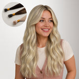 Extensiones de cabello con punta en I de color negro a rubio claro (1B/16/1B)
