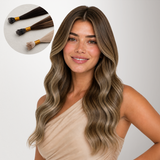 Caramel Blonde Balayage (4/27/4) SofGrip Nano Pro Tip Hair Extensions 50-100g