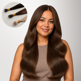 Extensiones de cabello con punta en I de color negro a rubio claro (1B/16/1B)