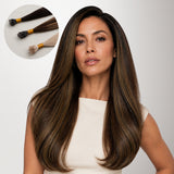 Schwarz bis hellblond – Balayage (1B/16/1B) I Tip Haarverlängerungen
