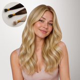 Dirty Blonde Highlights (18D/22F) SofGrip Nano Pro Tip Hair Extensions 50-100g