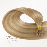 Dirty Blonde Highlights (18D/22F) SofGrip Nano Pro Tip Hair Extensions 50-100g