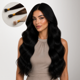 Extensiones de cabello con punta en I de color negro a rubio claro (1B/16/1B)