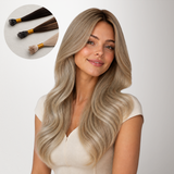 Extensiones de cabello con punta en I de color negro a rubio claro (1B/16/1B)