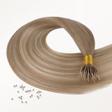 Extensiones de cabello con punta en I de color negro a rubio claro (1B/16/1B)