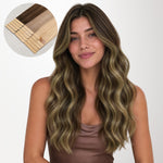  Caramel Blonde Balayage (4/27/4) StrongHold Tape-Ins 50g-100% Remy Human Hair Extensions.