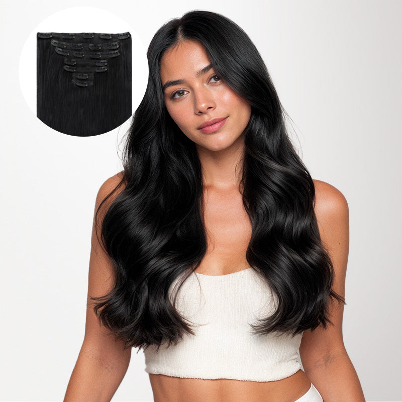 Jet Black (1) Thick Clip-Ins Set