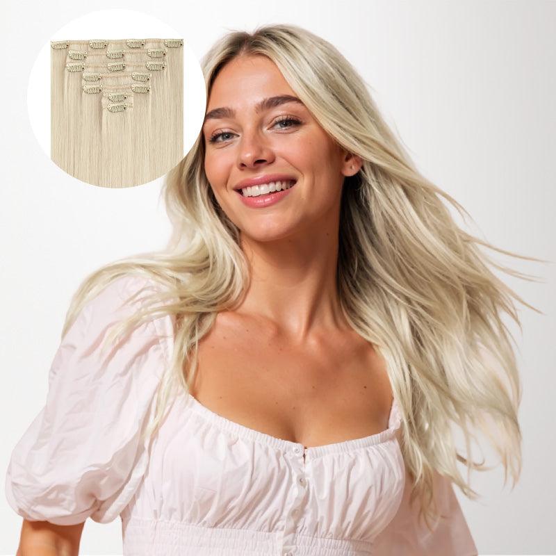 Platinum Blonde (60A) Thick Clip-Ins Set