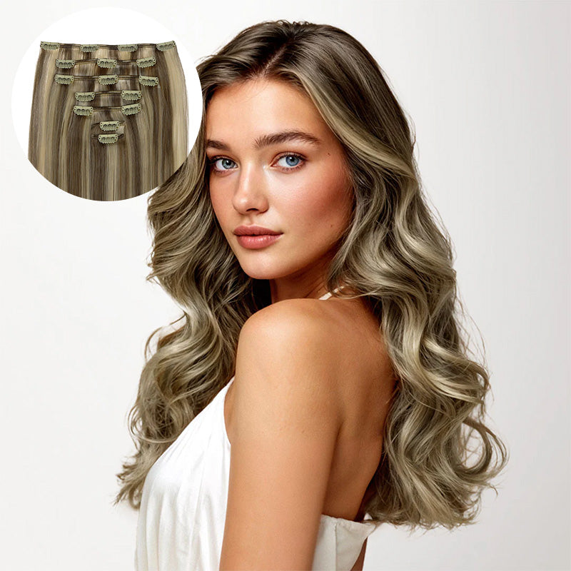 Golden Blonde Highlights (8B/60B) Thick Clip-Ins Set