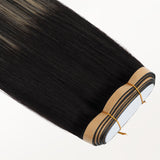 Black to Light Blonde Balayage (1B/19/1B) Thick Genius Tape Weft Hair Extensions 100-120g