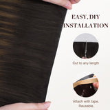 Dark Brown Balayage (2/6/2) Thick Genius Tape Weft Hair Extensions 100-120g