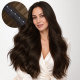 Extensiones de cabello de trama cosida color marrón oscuro (2)
