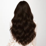 Extensiones de cabello de trama cosida color marrón oscuro (2)