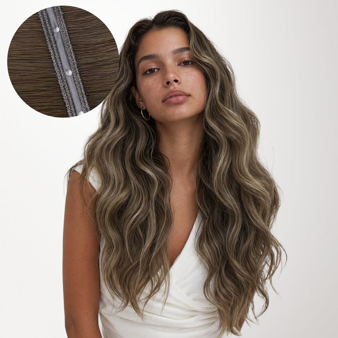 Honey Blonde Balayage (4/26/4) Butterfly Weft Hair Extensions (100g-160g)-100% Remy Human Hair.