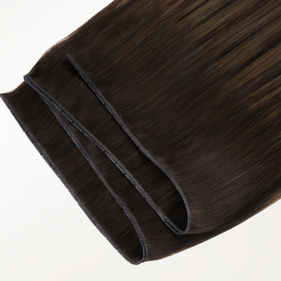 Dark Brown Balayage (2/6/2) Butterfly Weft Hair Extensions (100g-160g)-100% Remy Human Hair.