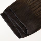 Dark Brown Balayage (2/6/2) Butterfly Weft Hair Extensions (100g-160g)-100% Remy Human Hair.