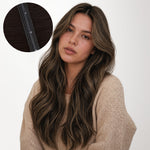 Dark Brown Balayage (2/6/2) Butterfly Weft Hair Extensions (100g-160g)-100% Remy Human Hair.