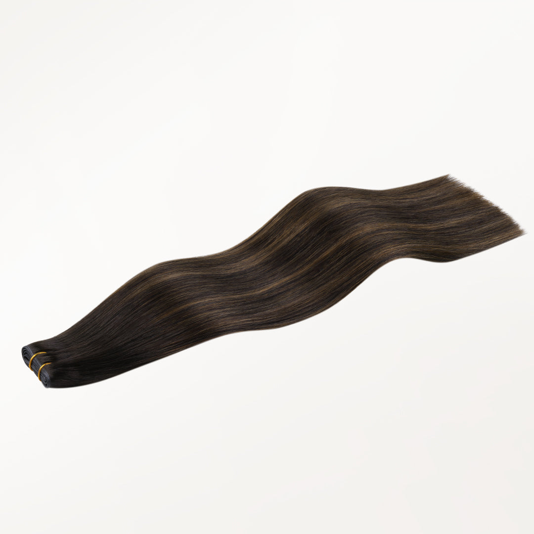 Dark Brown Balayage (2/6/2) Butterfly Weft Hair Extensions (100g-160g)-100% Remy Human Hair.
