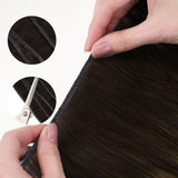 Dark Brown Balayage (2/6/2) Butterfly Weft Hair Extensions (100g-160g)-100% Remy Human Hair.