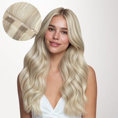 Ash Blonde Highlights (17A/60A) Butterfly Weft Hair Extensions (100g-150g)_100% Remy Human Hair.