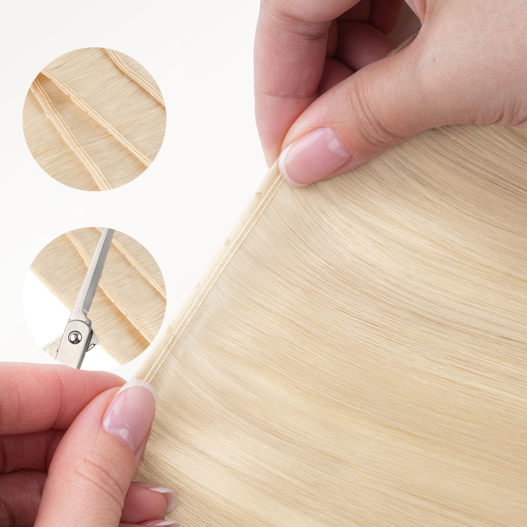  Pure Platinum Blonde (1000) Butterfly Weft Hair Extensions (100g-150g)_100% Remy Human Hair.
