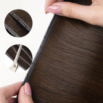 Chocolate Brown (4A) Butterfly Weft Hair Extensions (100g-160g)-100% Remy Human Hair.