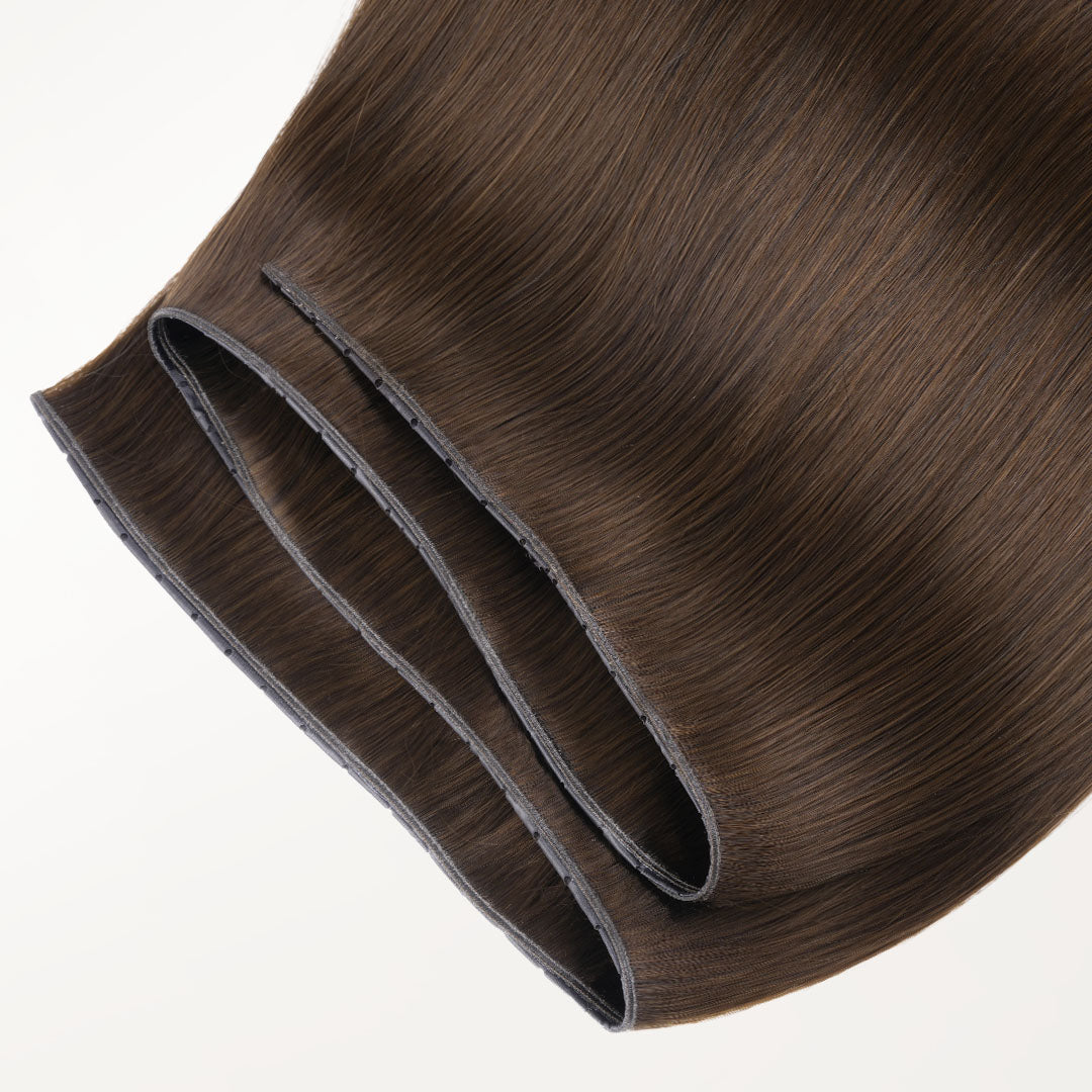 Chocolate Brown (4A) Butterfly Weft Hair Extensions (100g-160g)-100% Remy Human Hair.
