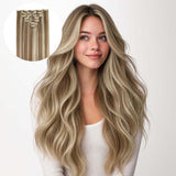 Brown to Platinum Blonde Highlights (PM8G/1000) Classic Clip-Ins (120g-150g)