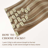 Brown to Platinum Blonde Highlights (PM8G/1000) Classic Clip-Ins (120g-150g)