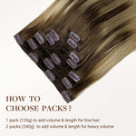 Chocolate Brown to Dirty Blonde (4/18) Classic Clip-Ins (120g) – 100% Remy Human Hair by GOO GOO Hair.