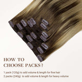 Chocolate Brown to Dirty Blonde (4/18) Classic Clip-Ins (120g) – 100% Remy Human Hair by GOO GOO Hair.