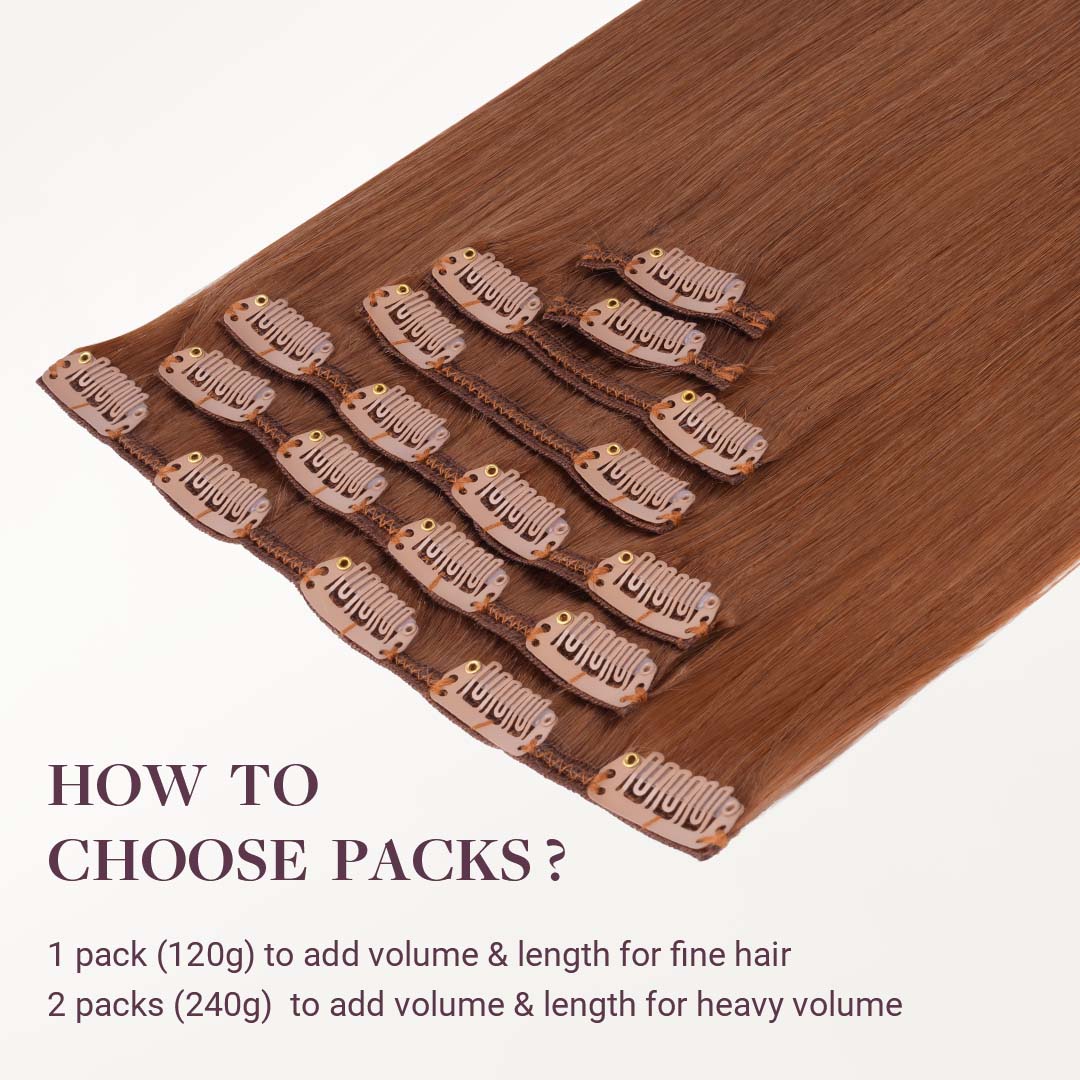 Cinnamon Terra Copper (330) Classic Clip-Ins (120g-130g) [Clearance]_100% Remy Human Hair.