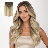 Espresso Root Ash Blonde Balayage (R5E/9A/60H) Classic Clip-Ins (120g-150g)